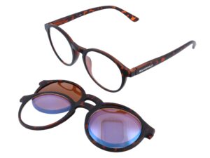 Occhiali da lettura 3-in-1 – con clip magnetica per occhiali da sole e filtro luce blu - Gamswild Marrone